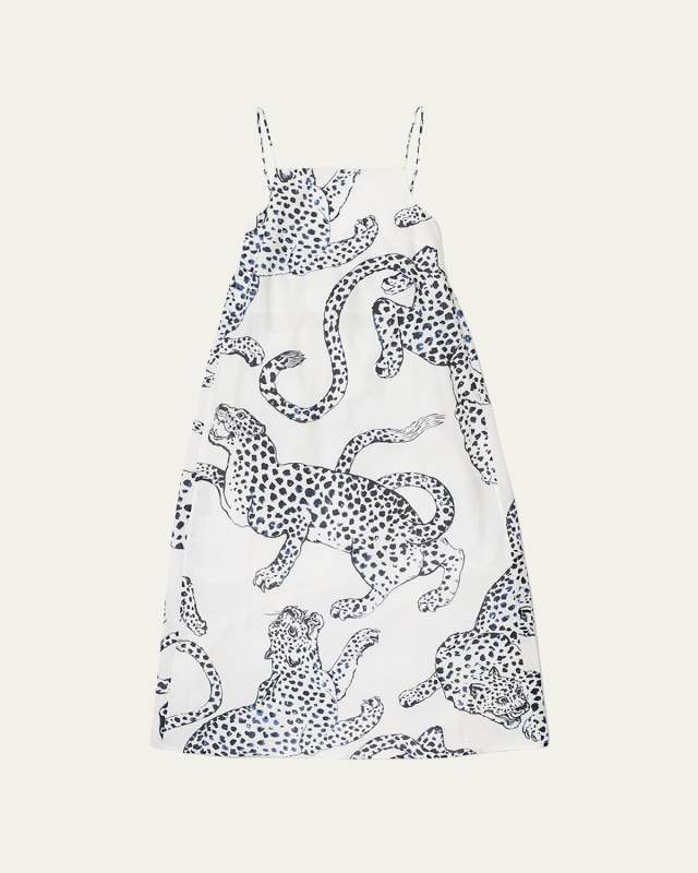 Jaguar-Print Square-Neck Night